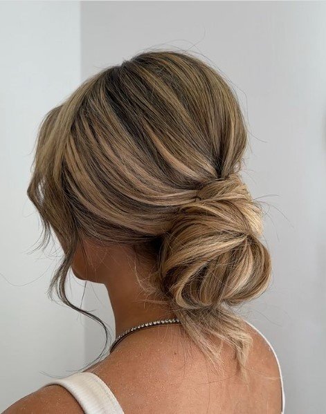 Messy Low Bun Hair Style